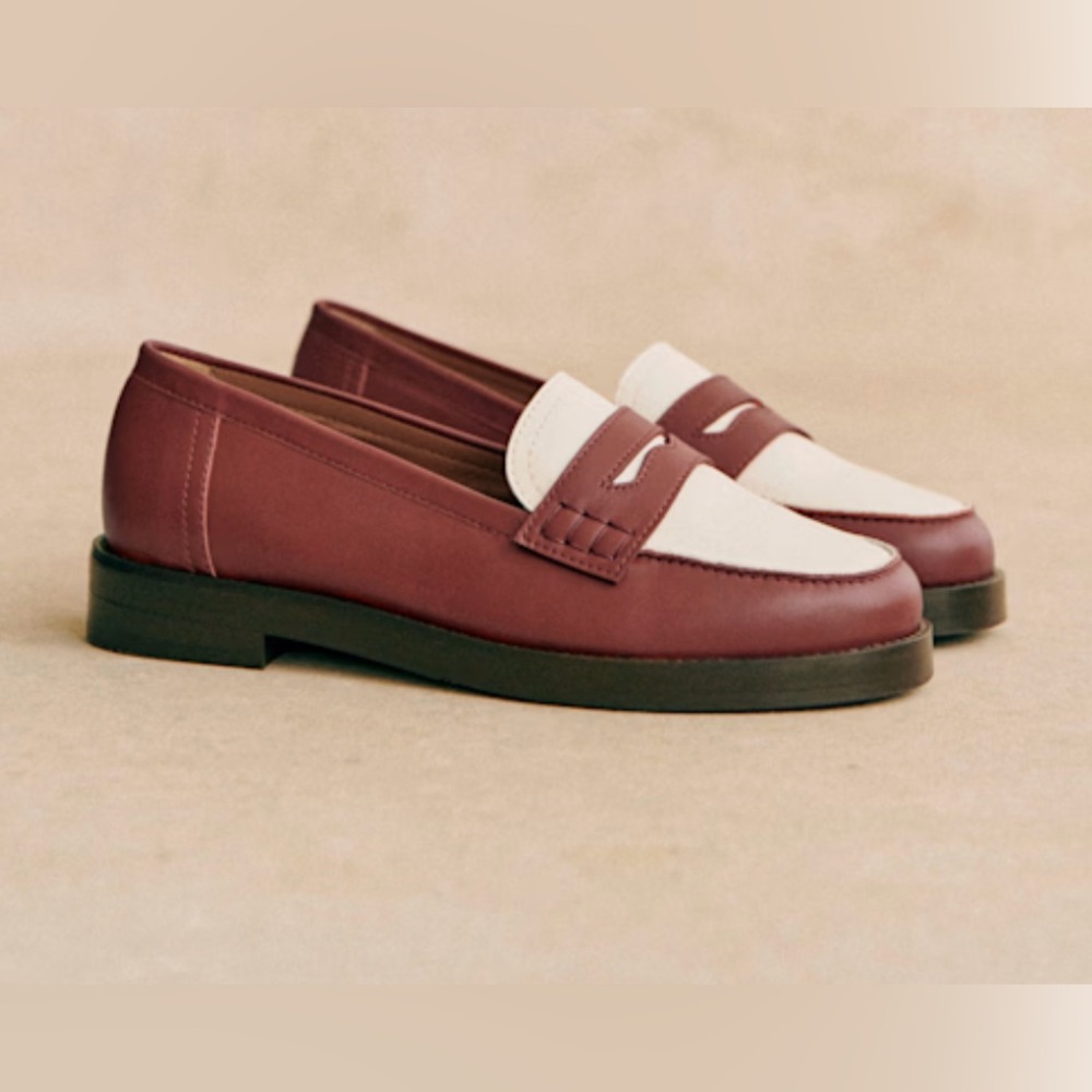 Sézane Andrea Terracotta Loafers Women’s Size 40 Leather - Picture 2 of 11